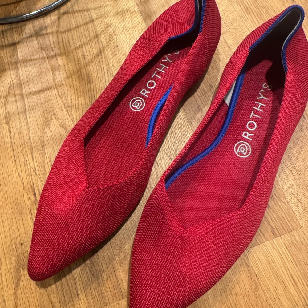 Rothy's Vibrant Red Pointed Flats